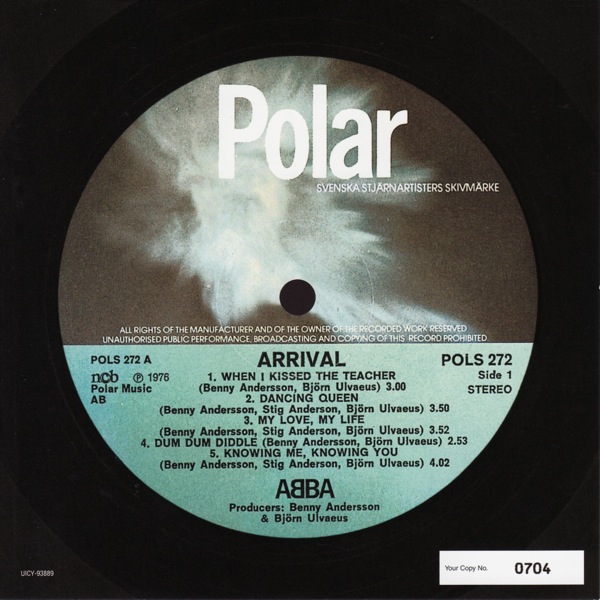 original label design a, Abba - Arrival +2